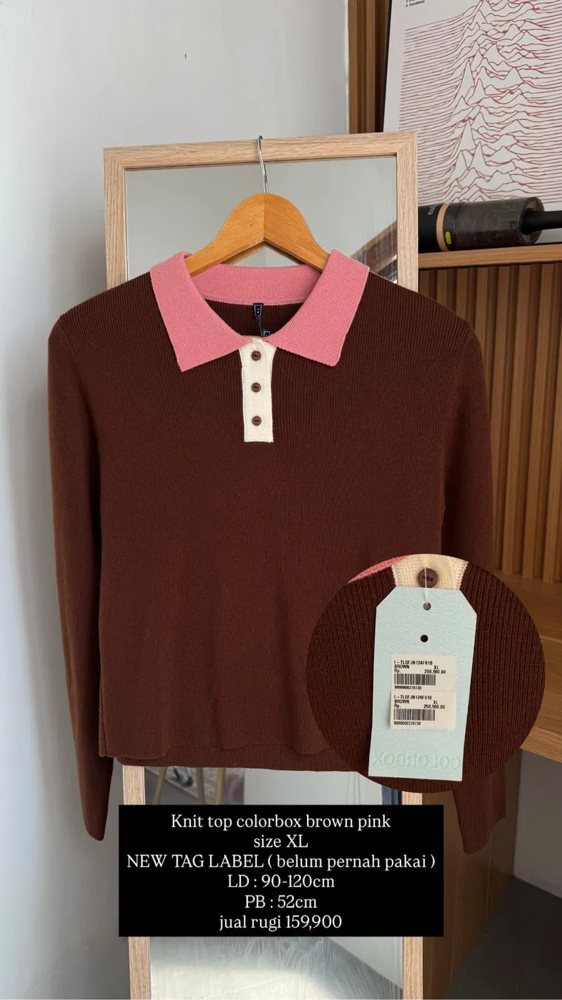 Knit top colorbox brown pink photo 1