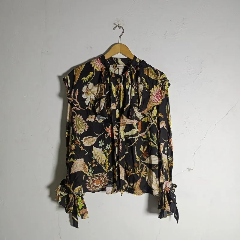 H&M Blouse Floral Ruffle Oversize  photo 1