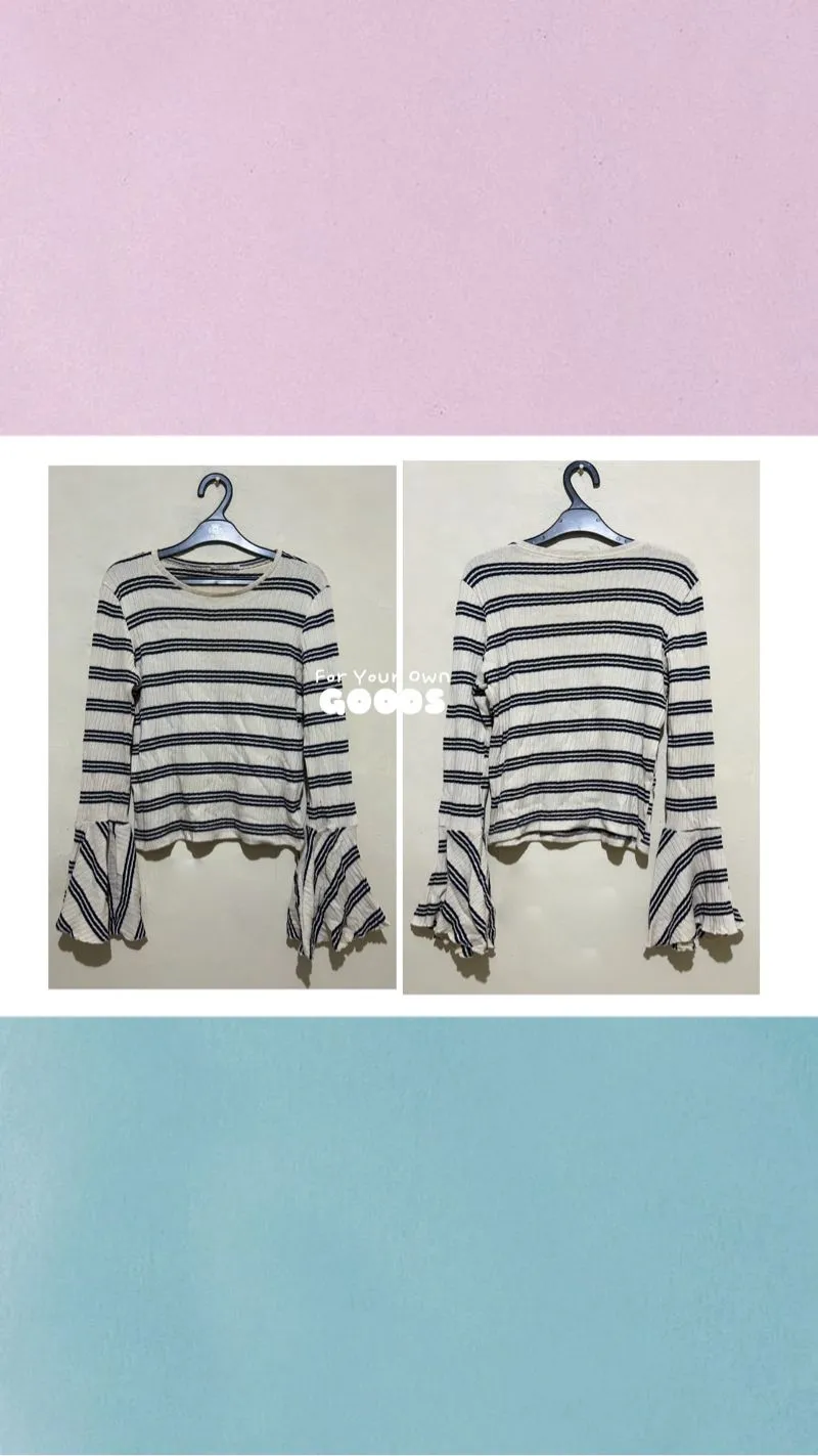 ZARA Minimalist Casual Sweatshirt Wanita white navy photo 1