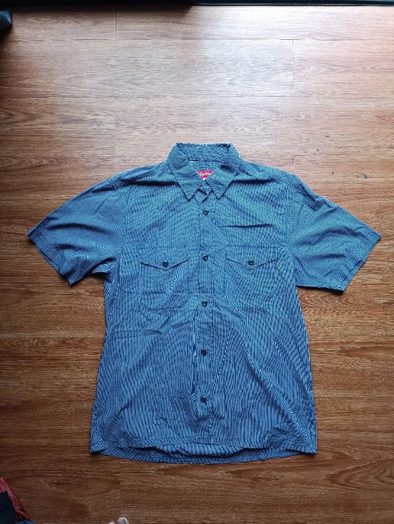 Supreme Streetwear Skater Formal shirt Pria blue photo 1