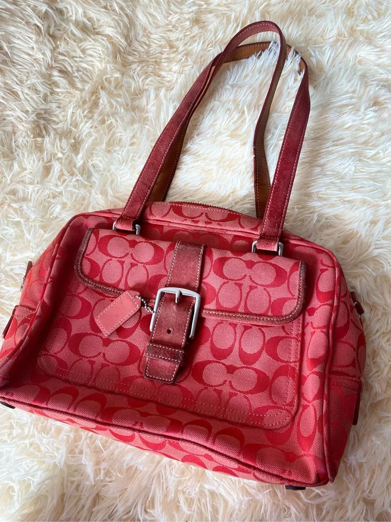 Coach Vintage Handbag Wanita red photo 1