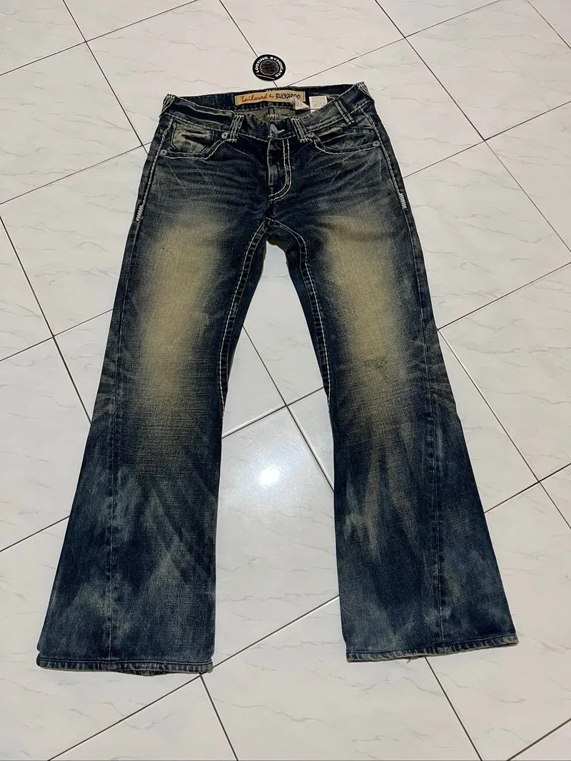 🥶 Sick Buckaroo Flared Wash Denim Pants photo 1