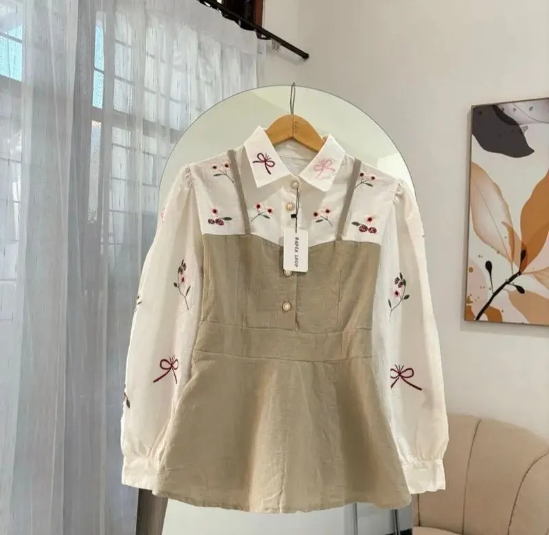 Casual Blouse Wanita khaki photo 1