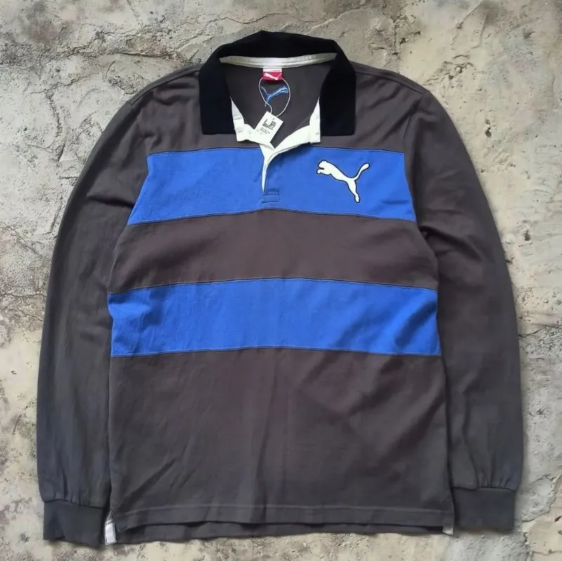 Puma Streetwear Sportswear Polo shirt Pria gray blue photo 1