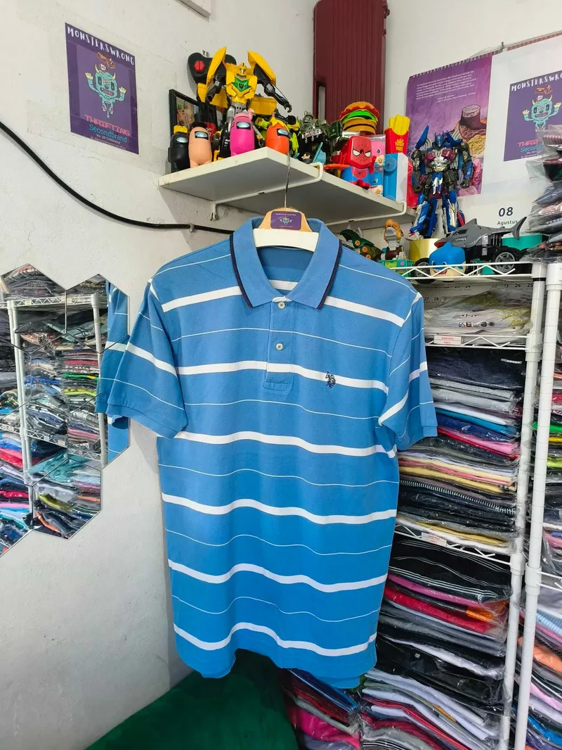 Streetwear Polo shirt Pria blue photo 1
