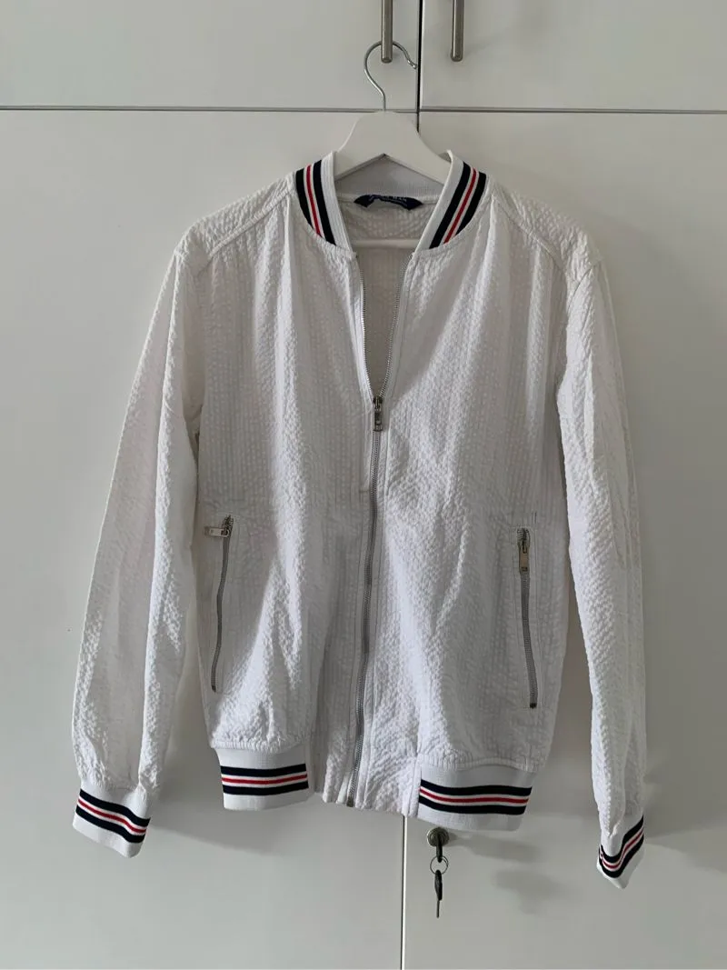 ZARA Casual Bomber jacket Pria white photo 1
