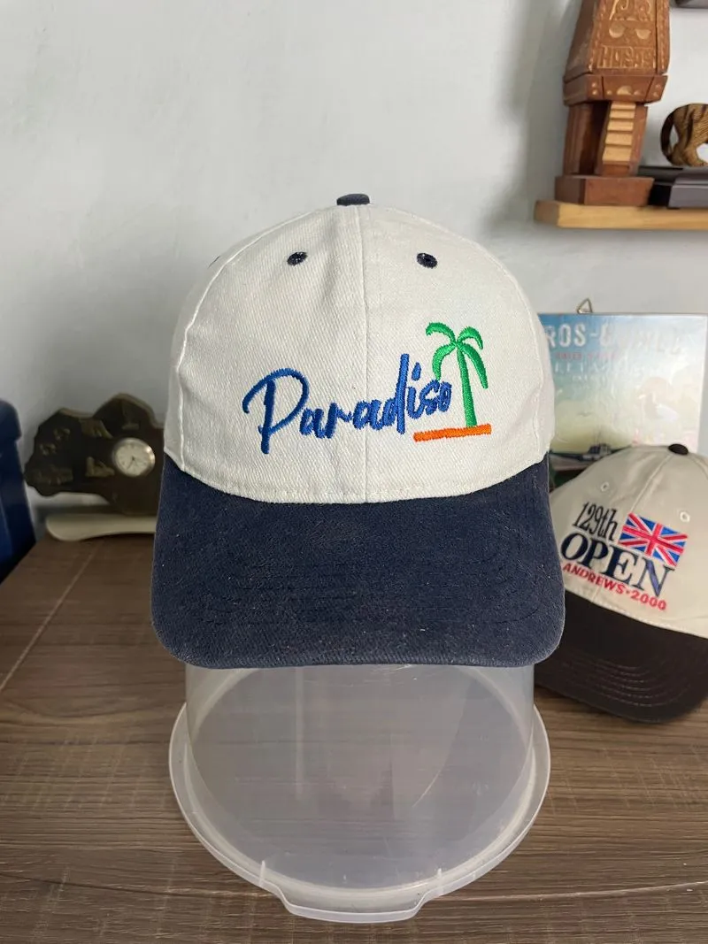 Vintage Casual Hat Pria white navy photo 1