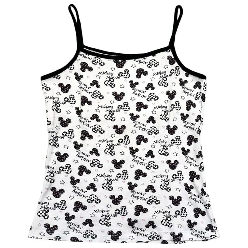 Disney Y2K Coquette Cami top Wanita white black photo 1