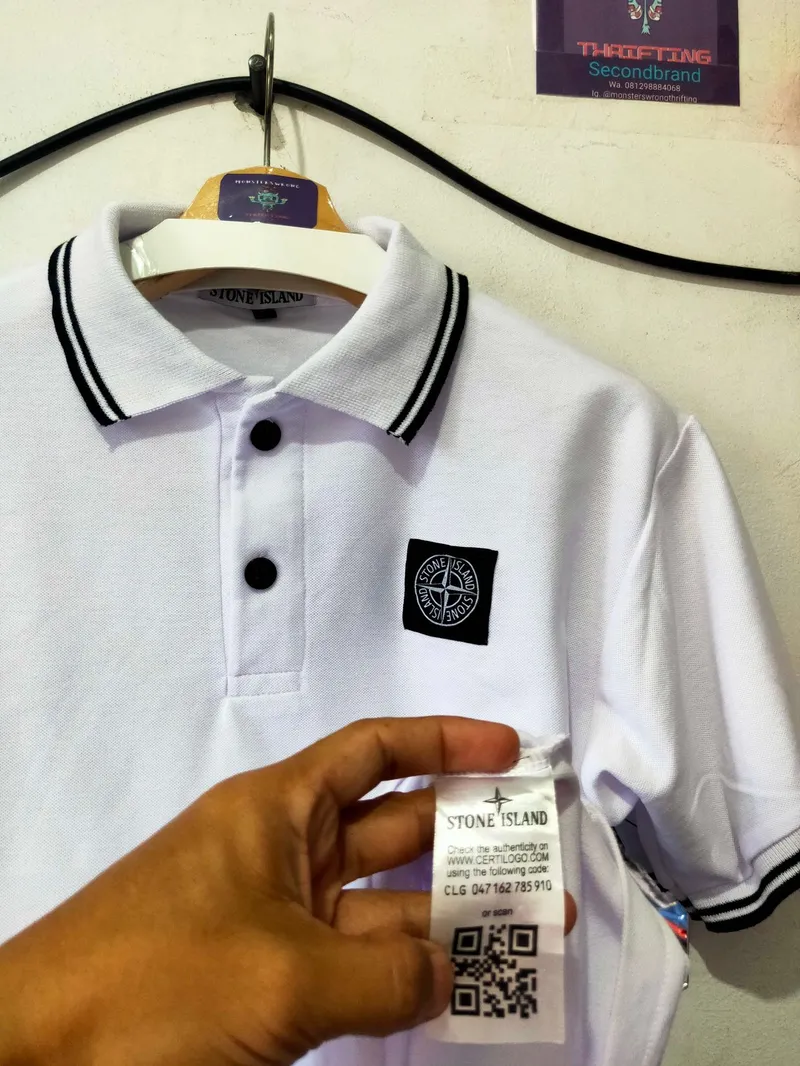 Stone Island Streetwear Polo shirt Pria white
