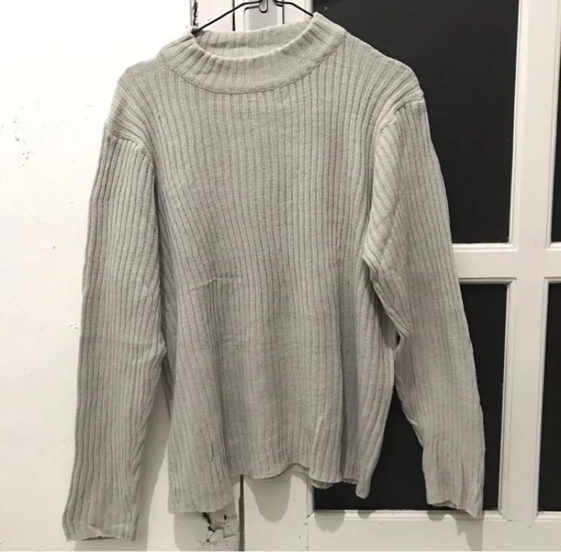 Y2K Casual Sweater Wanita gray photo 1