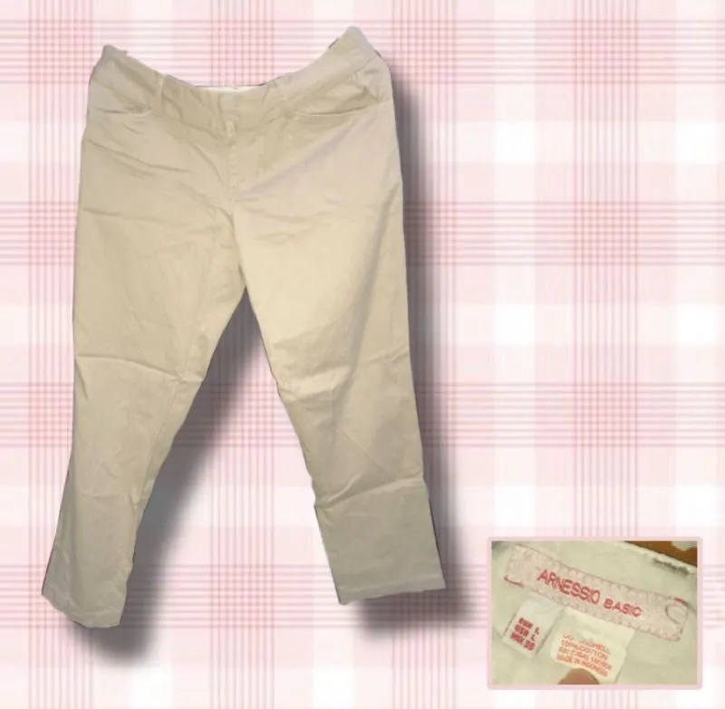 Minimalist Casual Casual trouser Wanita cream photo 1