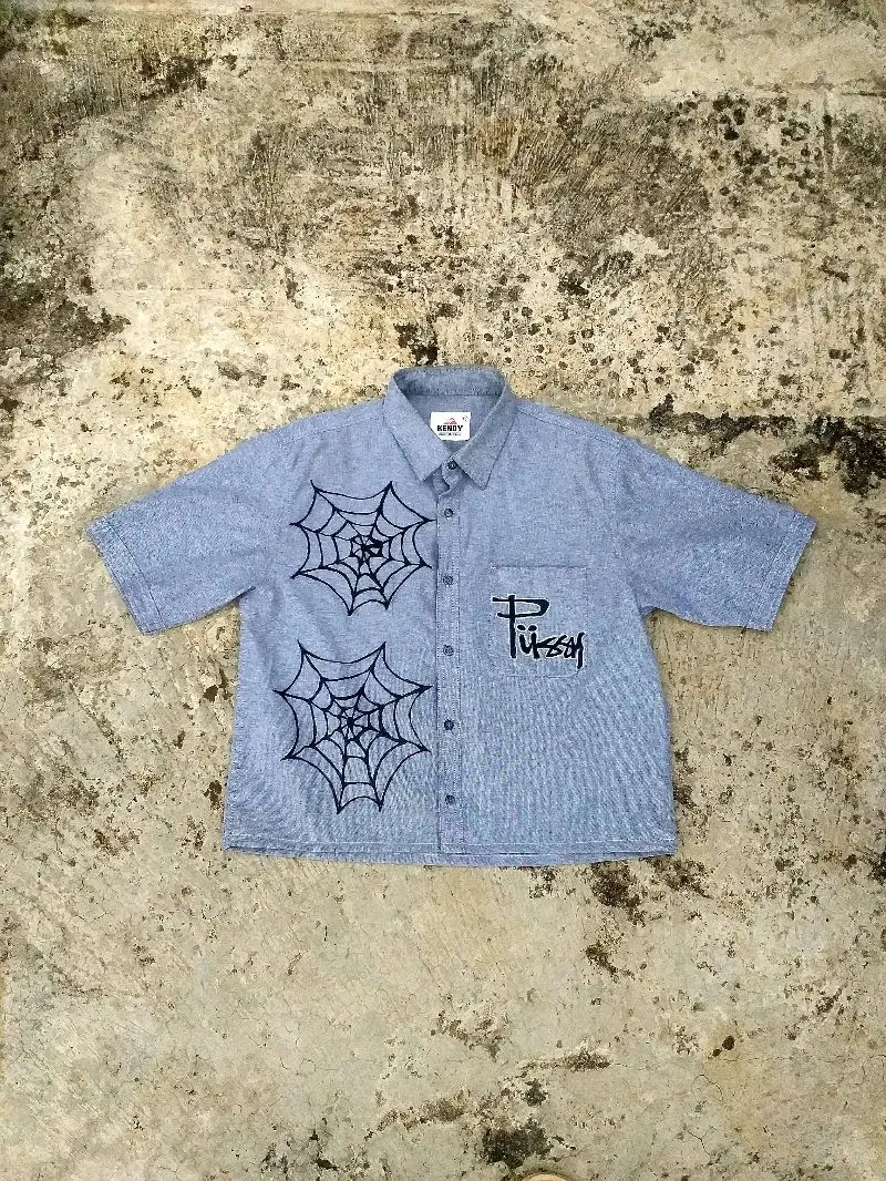 Streetwear Reworked Casual shirt Pria gray photo 1