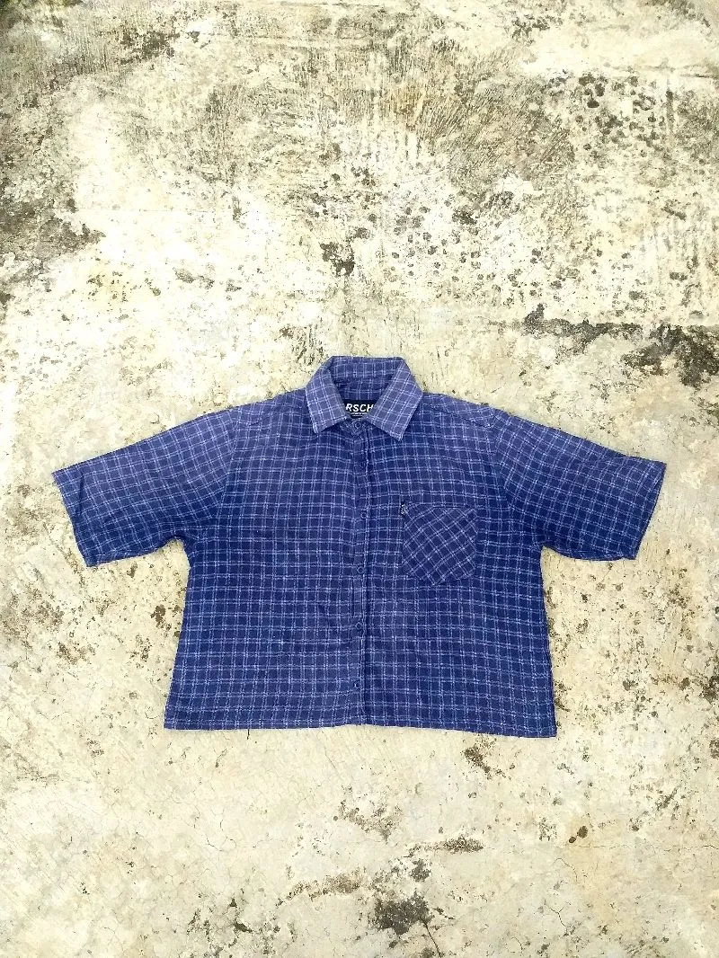 Streetwear Reworked Casual shirt Pria navy photo 1