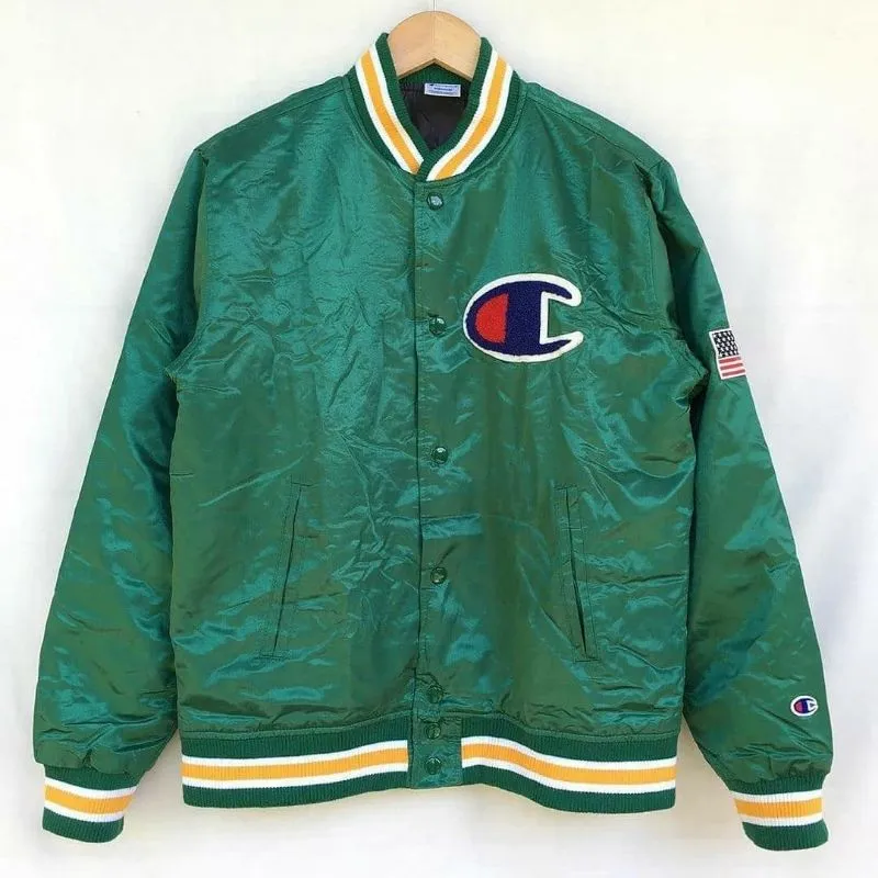 Champion Streetwear Casual Bomber jacket Pria green photo 1