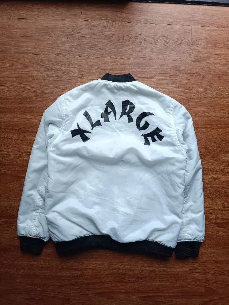 XLARGE Streetwear Skater Bomber jacket Pria white black photo 1