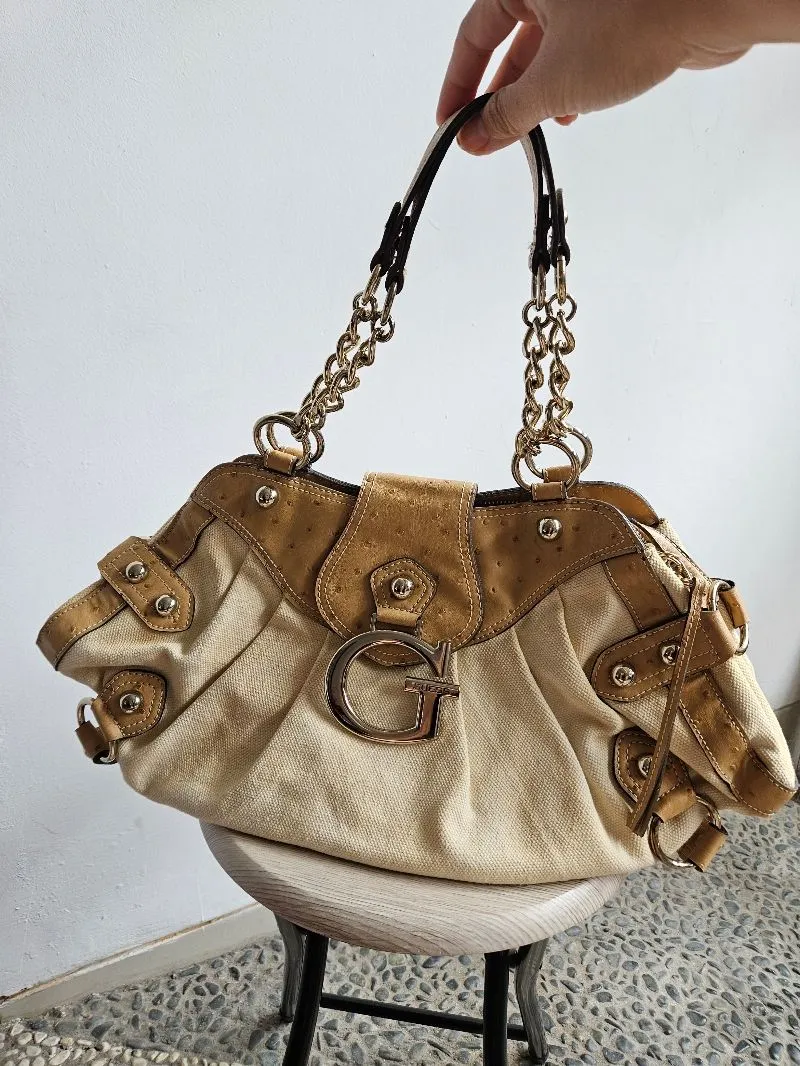 Guess Y2K Tote bag Wanita brown cream photo 1