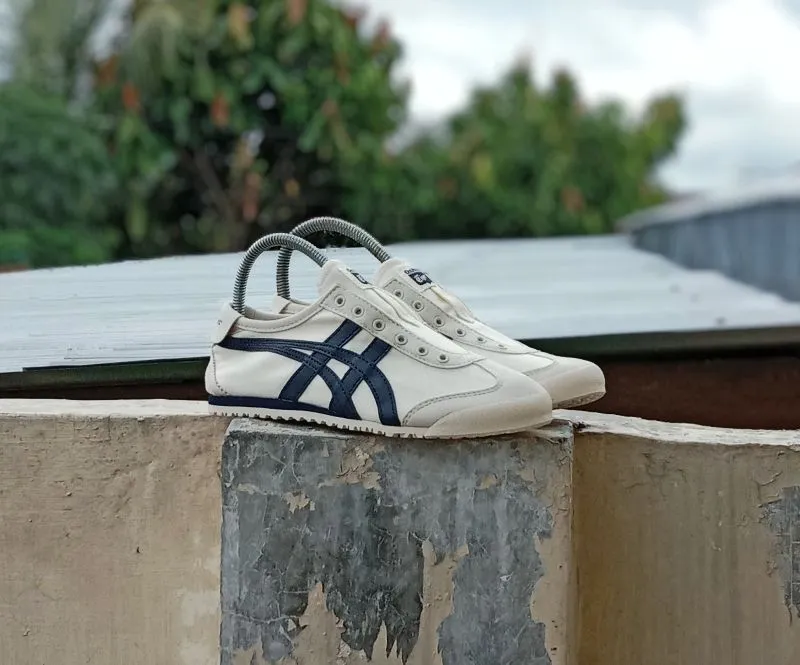 Onitsuka Tiger Streetwear Casual Sneakers Wanita tan navy photo 1