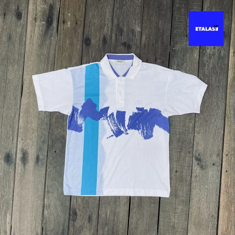 Mizuno Y2K Sportswear T-shirt Pria white blue photo 1