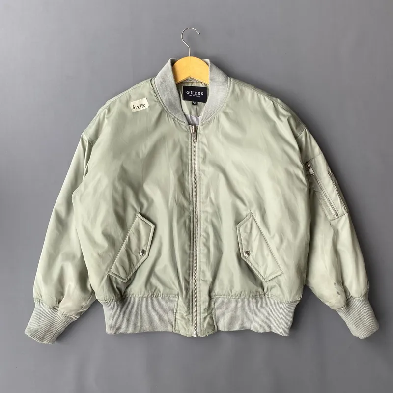 Guess Vintage Casual Bomber jacket Wanita khaki Preloved
