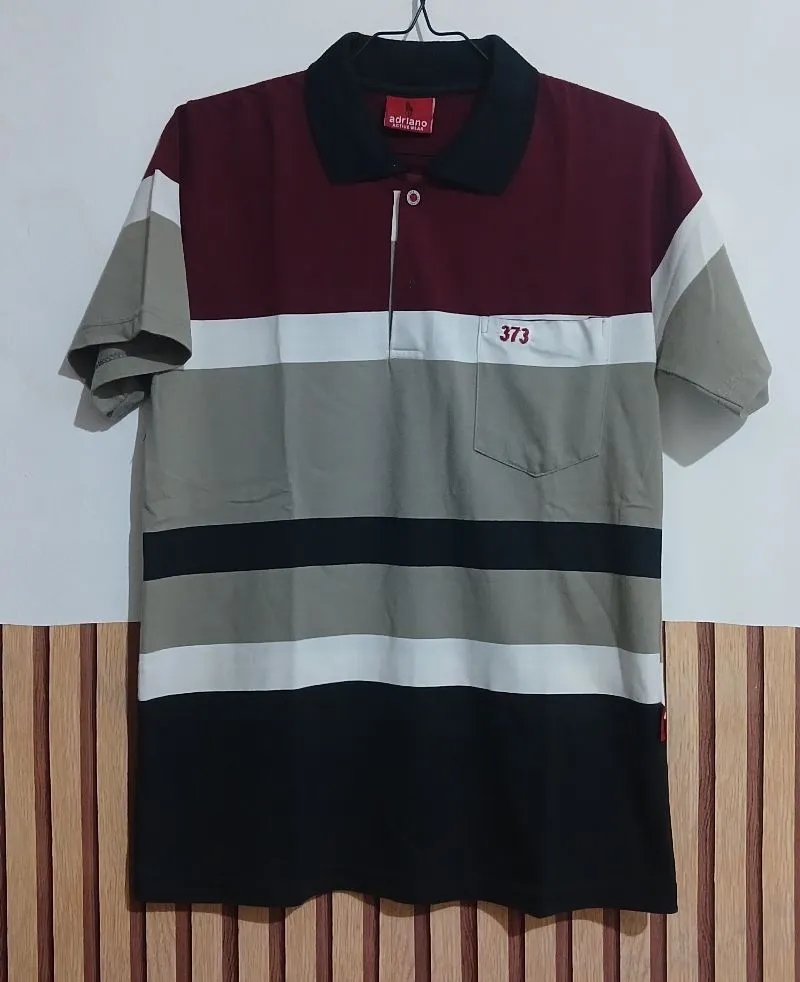 Casual Polo shirt Pria white cream photo 1