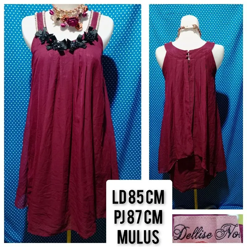 Casual Shirt dress Wanita red photo 1