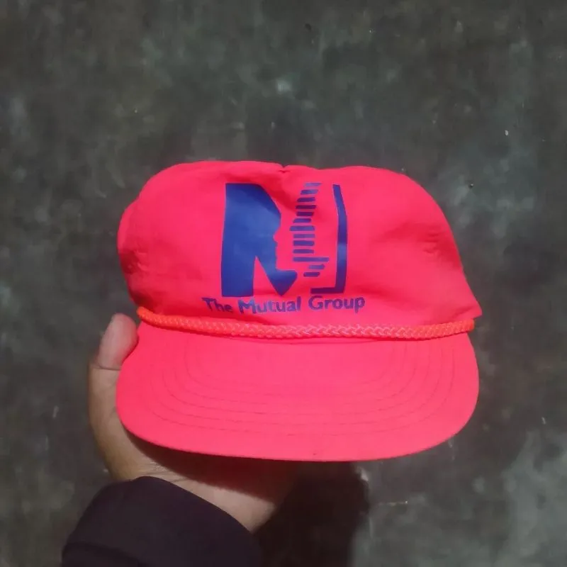 Vintage Y2K Hat Pria red pink photo 1