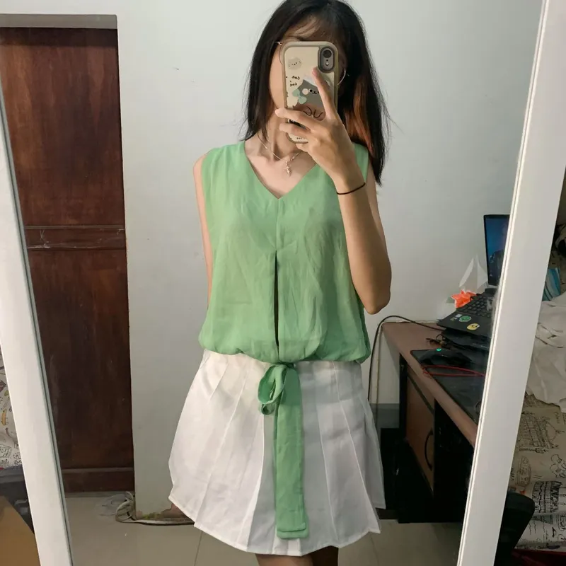 Casual Blouse Wanita green photo 1