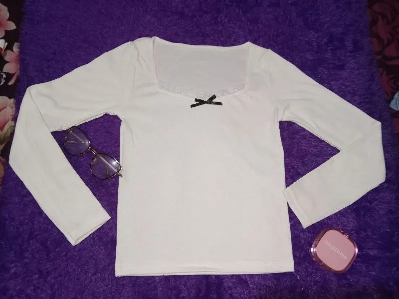 Coquette Crop top Wanita white photo 1