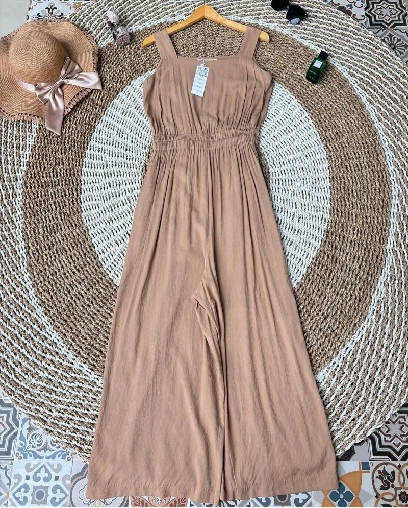 Luxury Jumpsuit Wanita tan photo 1