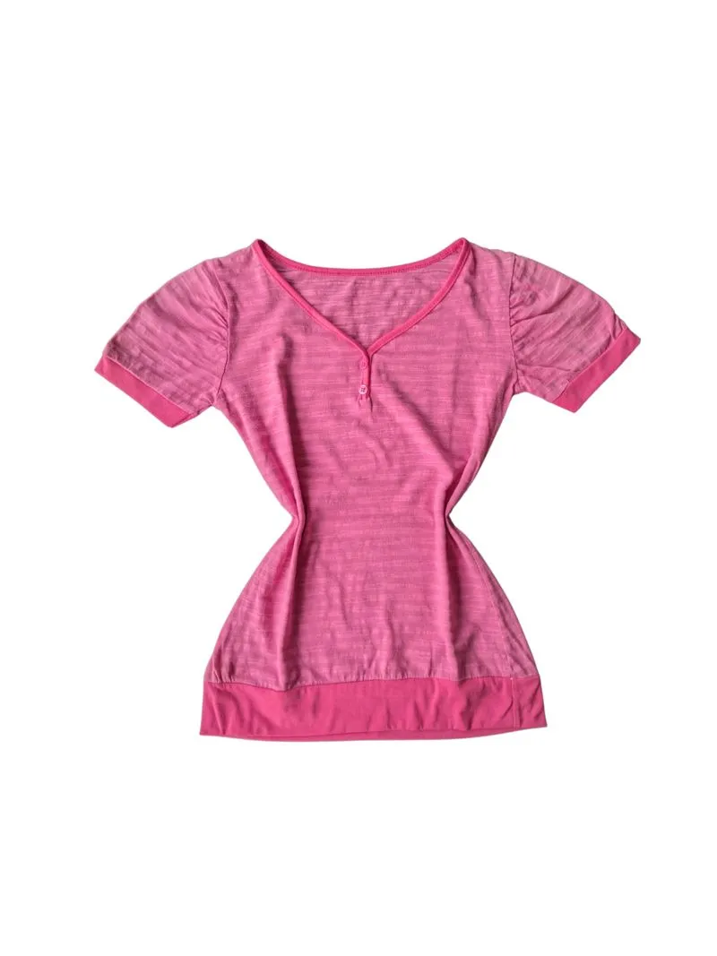 Vintage Y2K T-shirt Wanita pink photo 1