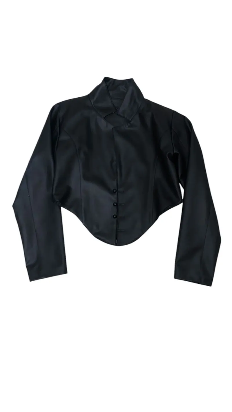 Biker Leather jacket Wanita black photo 1