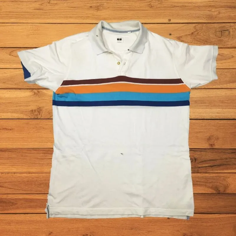 Uniqlo Skater Minimalist Polo shirt Pria white photo 1
