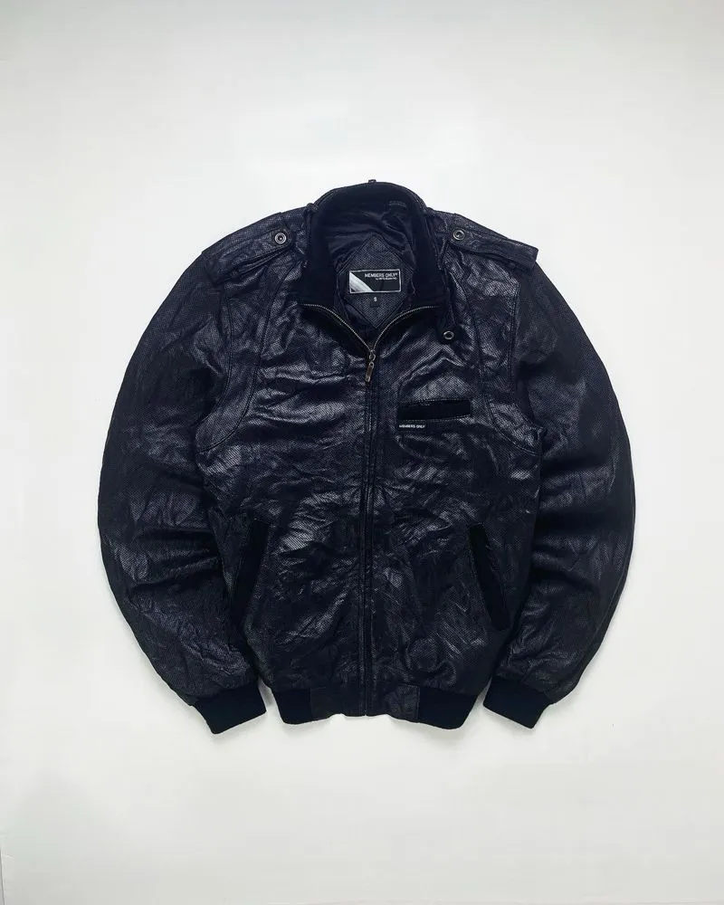 Japanese brand Vintage Biker Leather jacket Pria black photo 1