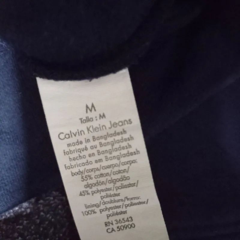 Calvin Klein Streetwear Casual Track jacket Pria navy Preloved