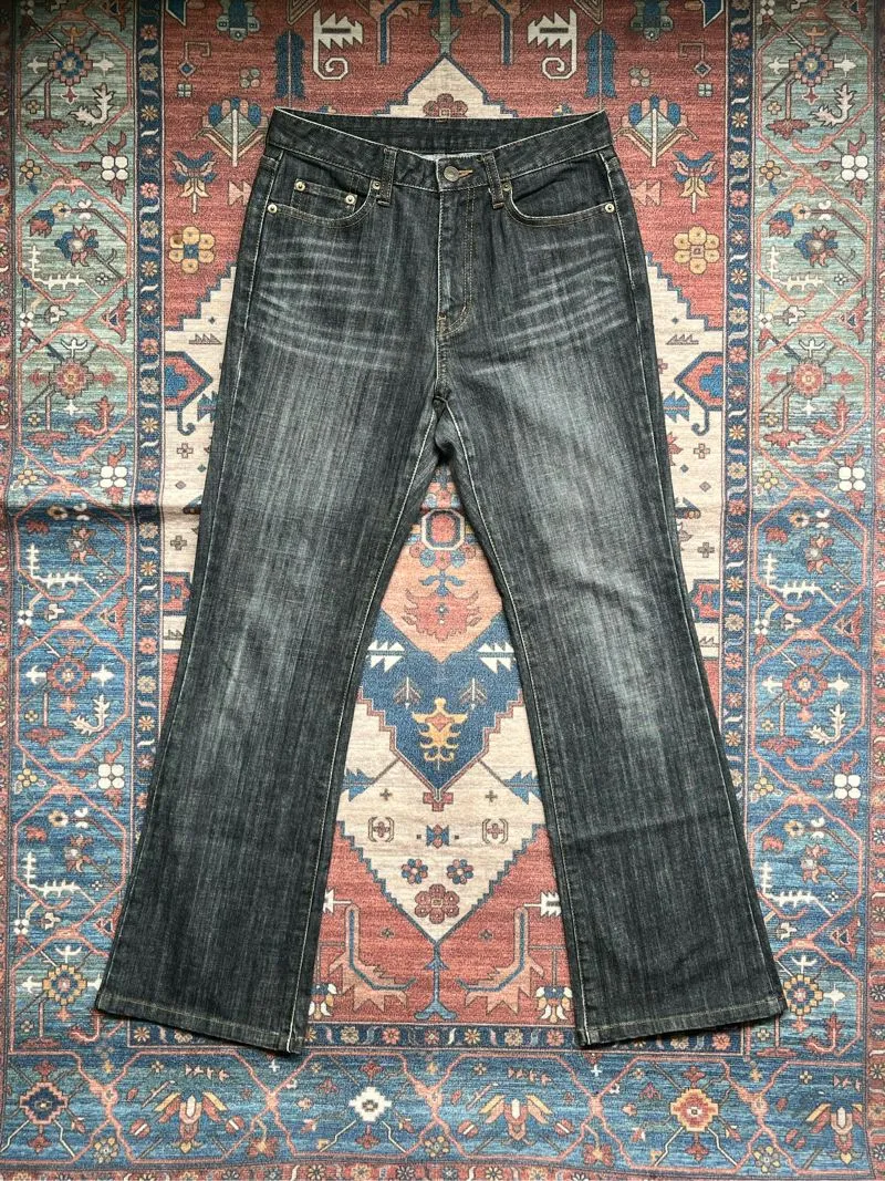 Uniqlo Vintage High waisted jeans Wanita gray photo 1