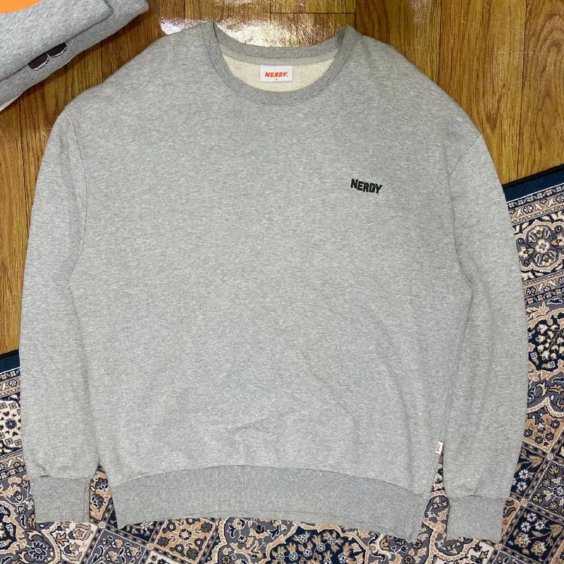 Nerdy Streetwear Skater Sweatshirt Pria gray photo 1