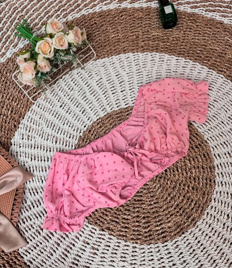 Coquette Crop top Wanita pink photo 1