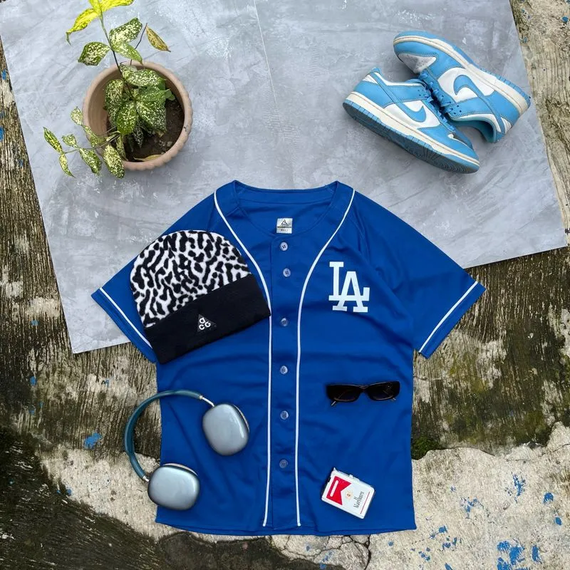 MLB Grunge Indie Jersey Pria blue photo 1