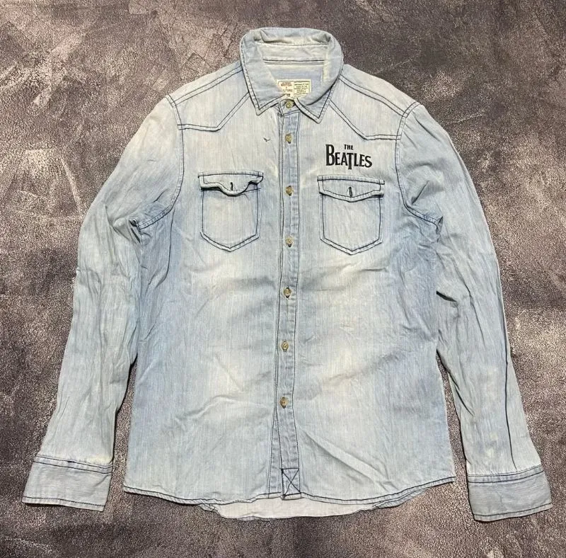 The Best Jeans Vintage Y2K Formal shirt Pria silver photo 1
