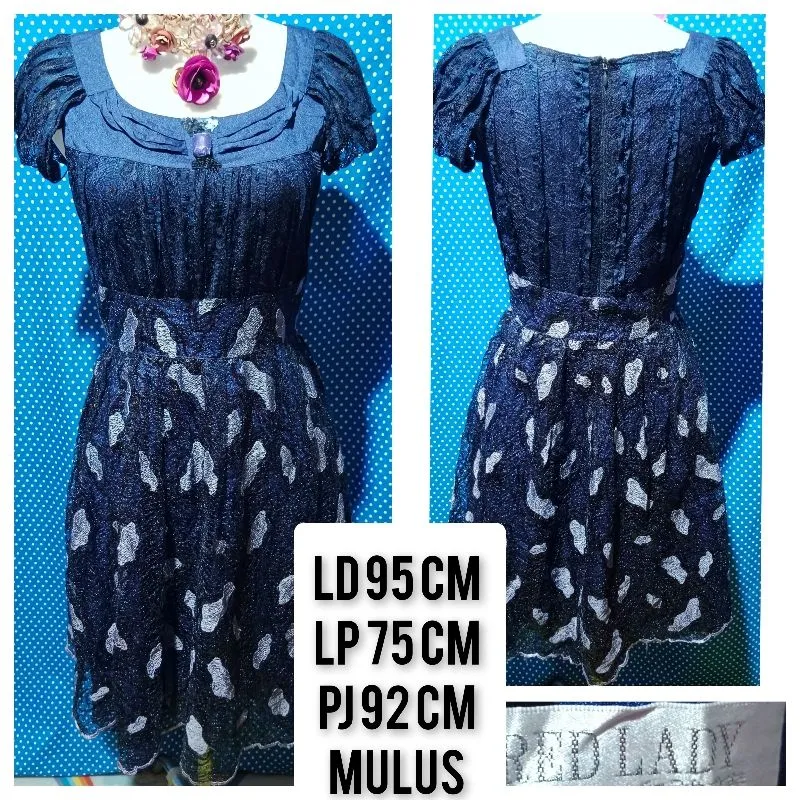 Casual Shirt dress Wanita navy photo 1