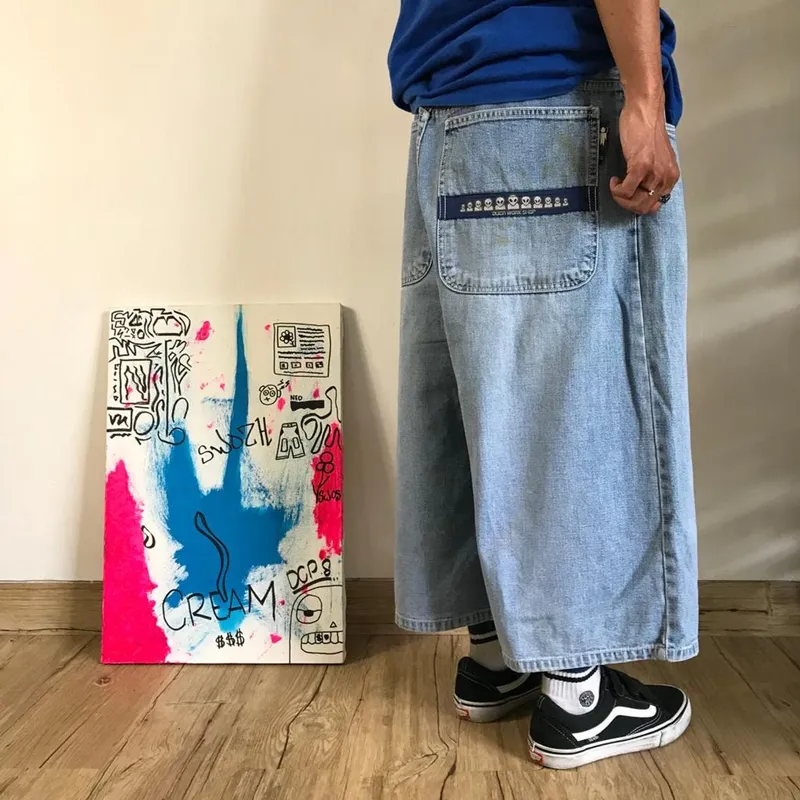 Alien Workshop Streetwear Skater Jeans Pria silver blue - Preloved