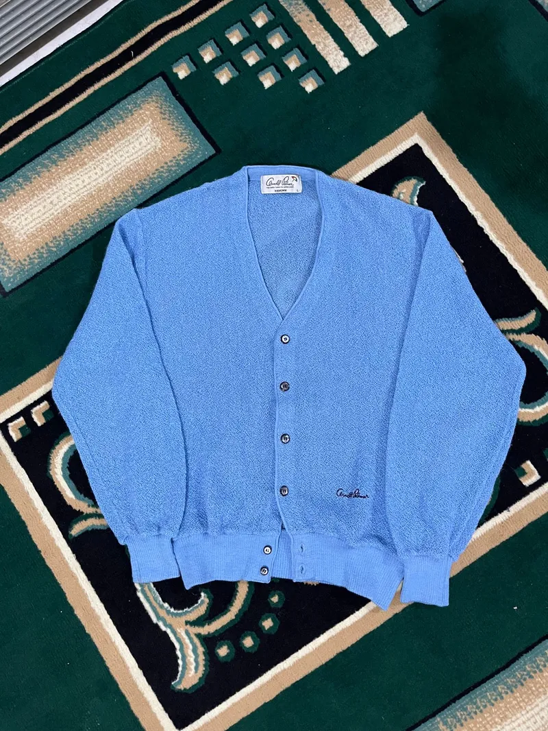 Arnold Palmer Vintage Casual Cardigan Pria blue Preloved