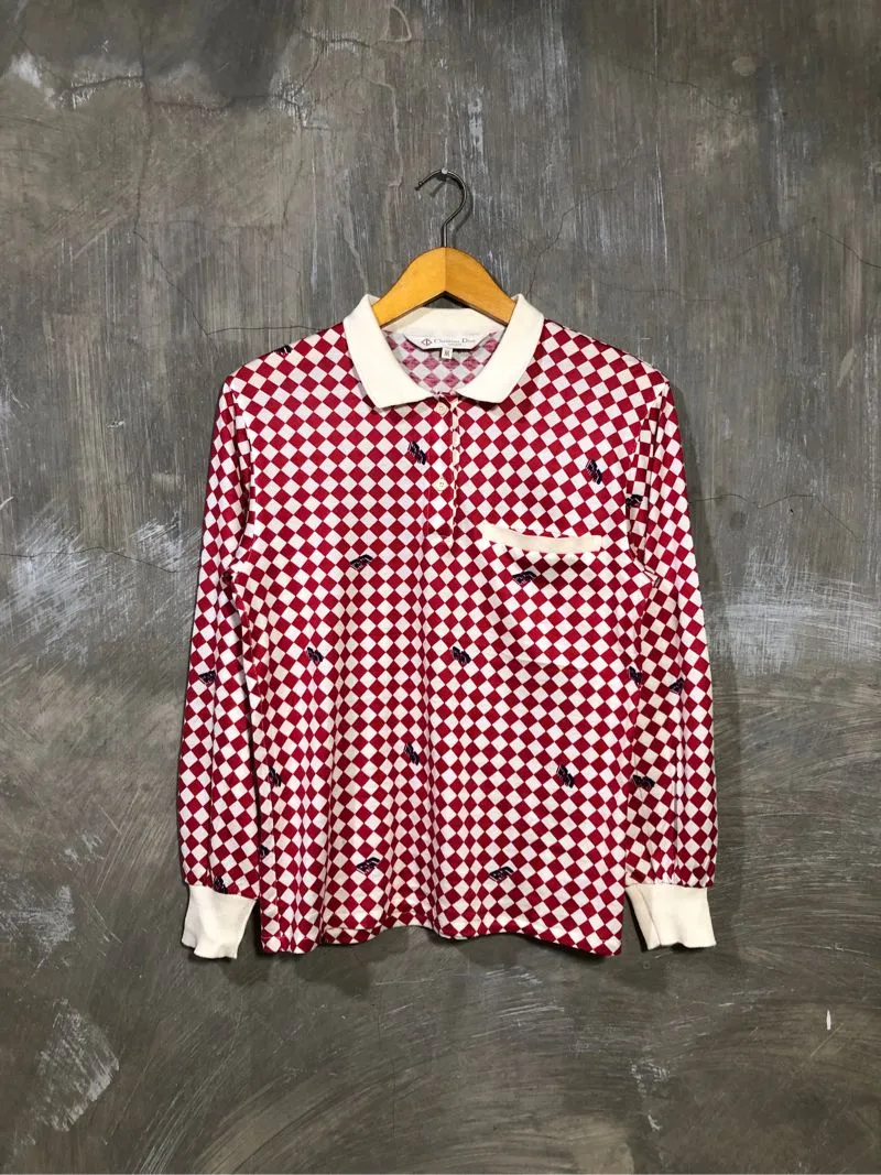 Dior Vintage Y2K T-shirt Wanita red photo 1