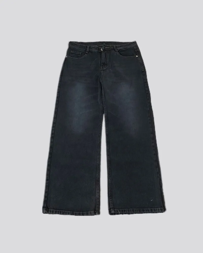Streetwear Skater Jeans Pria black gray photo 1