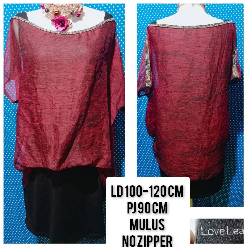 Casual Shirt dress Wanita red photo 1