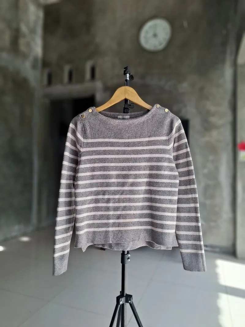 Coquette Casual Sweater Wanita white gray photo 1
