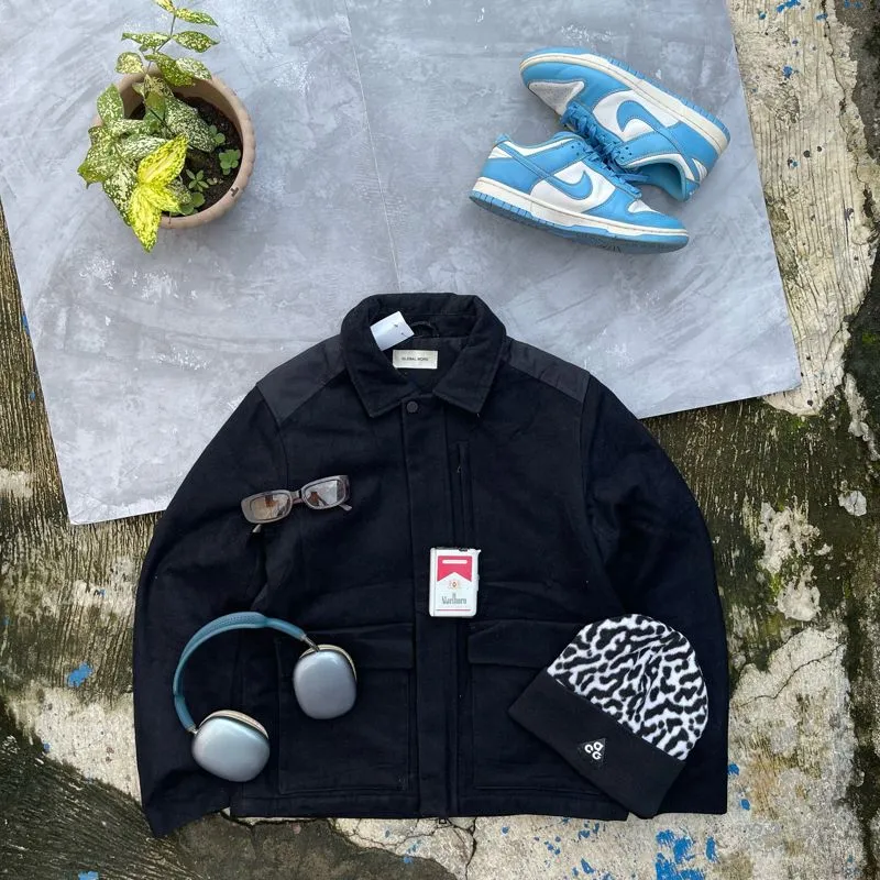 Global Work Grunge Indie Harrington jacket Pria black photo 1