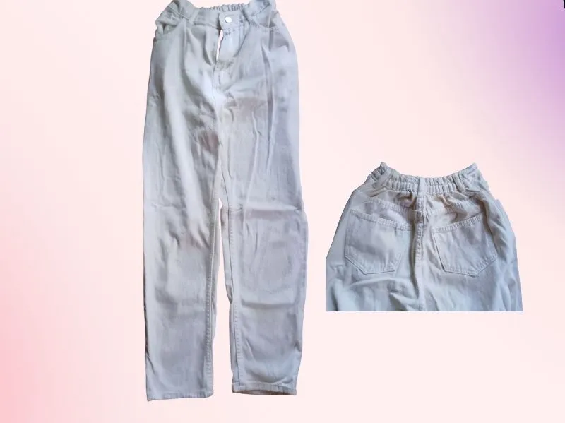 Casual Boyfriend jeans Wanita white cream photo 1