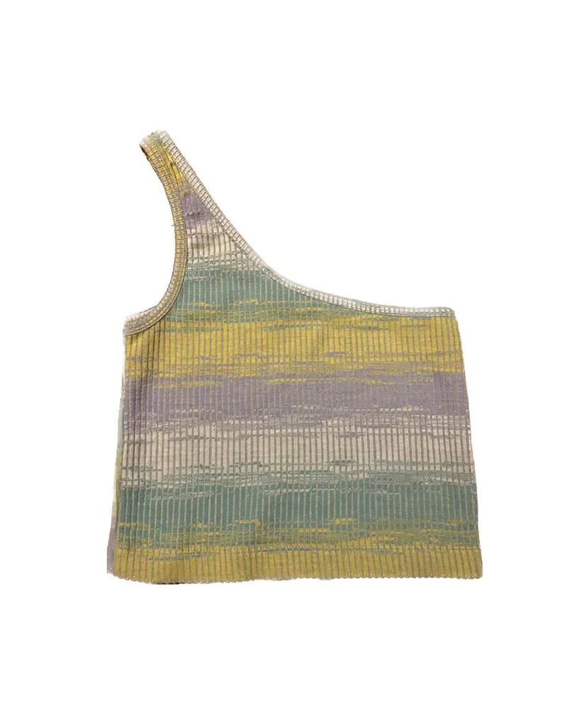 Y2K Indie Crop top Wanita multicolor green photo 1