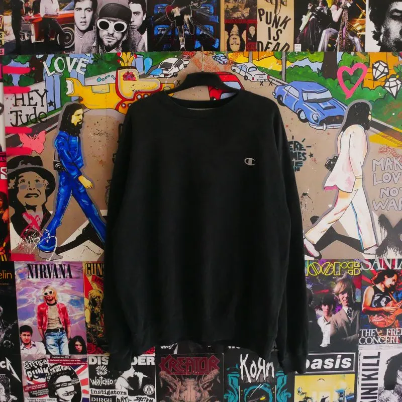 Champion Vintage Streetwear Sweatshirt Pria black photo 1